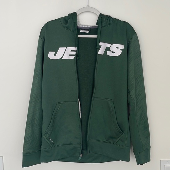 MEN’S NIKE NEW YORK JETS SWEATSHIRT HOODIE XL THERMA-FIT GREEN - Picture 3 of 10